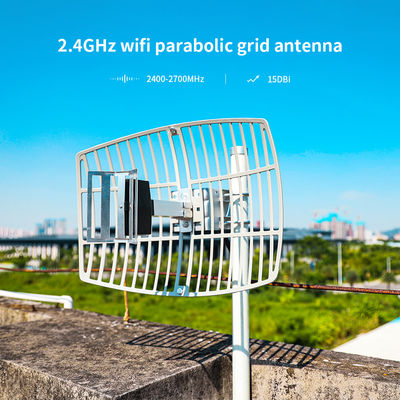 50W White Waterproof SMA Connector WiFi Tower Telecommunication Parabolic Dish Grid Communication Antennas