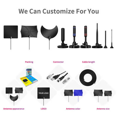 High Definition Black Indoor TV Antenna with VHF174-230 and UHF470-860 Frequency Range