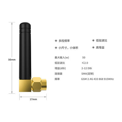 2.4Ghz LoRa/LPWAN Antenna 2dBi 433Mhz 868Mhz 915mhz Rubber Duck Antenna for GSM WIFI