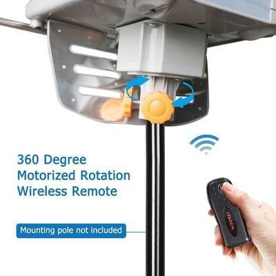 Black Vhf Uhf Amplified Outdoor Digital TV Antenna Private Mold and Adhersive Mount