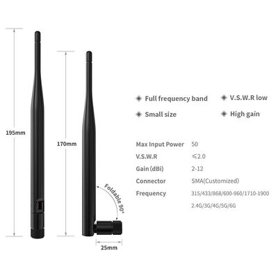 Outdoor Long Range 5dBi Gain CRC9 Receiver LTE 5GHz 2.4GHz WiFi 5G Antenna Booster