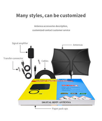 Smart TV TV Antenna IEC/F Male Connector 50 Miles Range ISDB-T ATSC DVB-T DVB-T2 HDTV