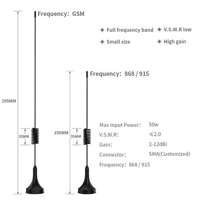 Max Input Power 50 OHM Outdoor Long Range Signal Booster Spring Loop Base Magnetic 2G 4G GPRS GSM 3G Antenna