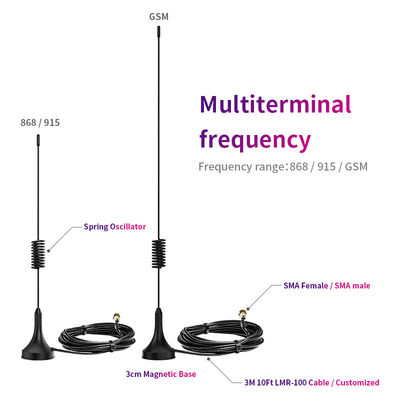 Max Input Power 50 OHM Outdoor Long Range Signal Booster Spring Loop Base Magnetic 2G 4G GPRS GSM 3G Antenna