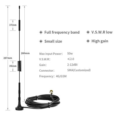 Outdoor Magnetic Base Router Mimo 2g 3g 5g Gsm 4g Antenna with 50 OHM Input Impendence