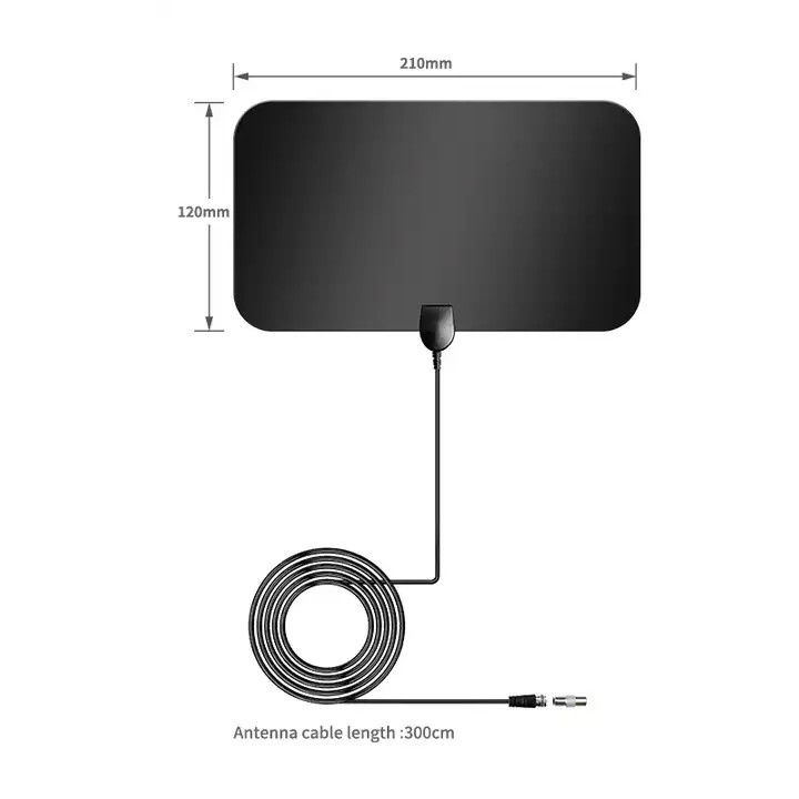 60 Miles Amplifier Signal Booster Flat HD Digital Indoor Antenna For Tv and Certified